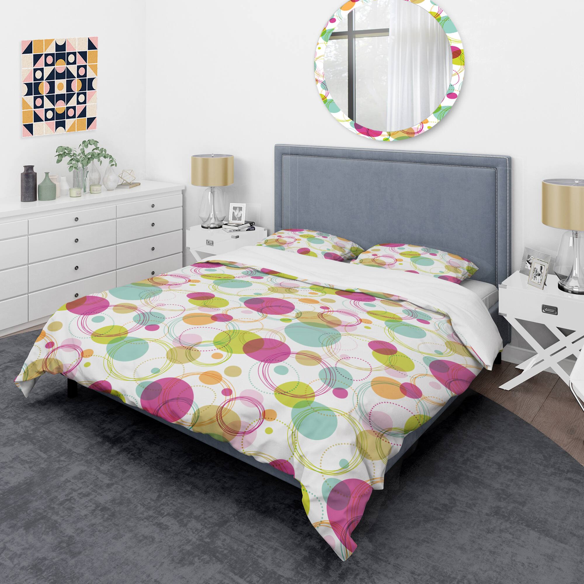 Designart 'Retro Circular Design II' Mid-Century Duvet Cover Set